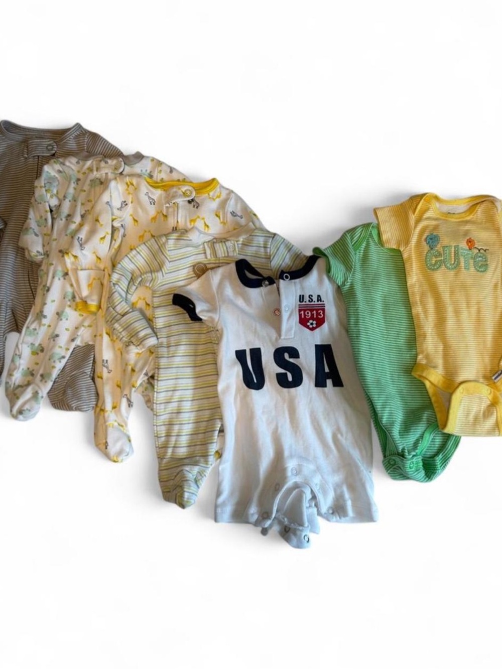 Baby Boy Bundle 7 Bodysuits 0-3 Mos Mixed Brands